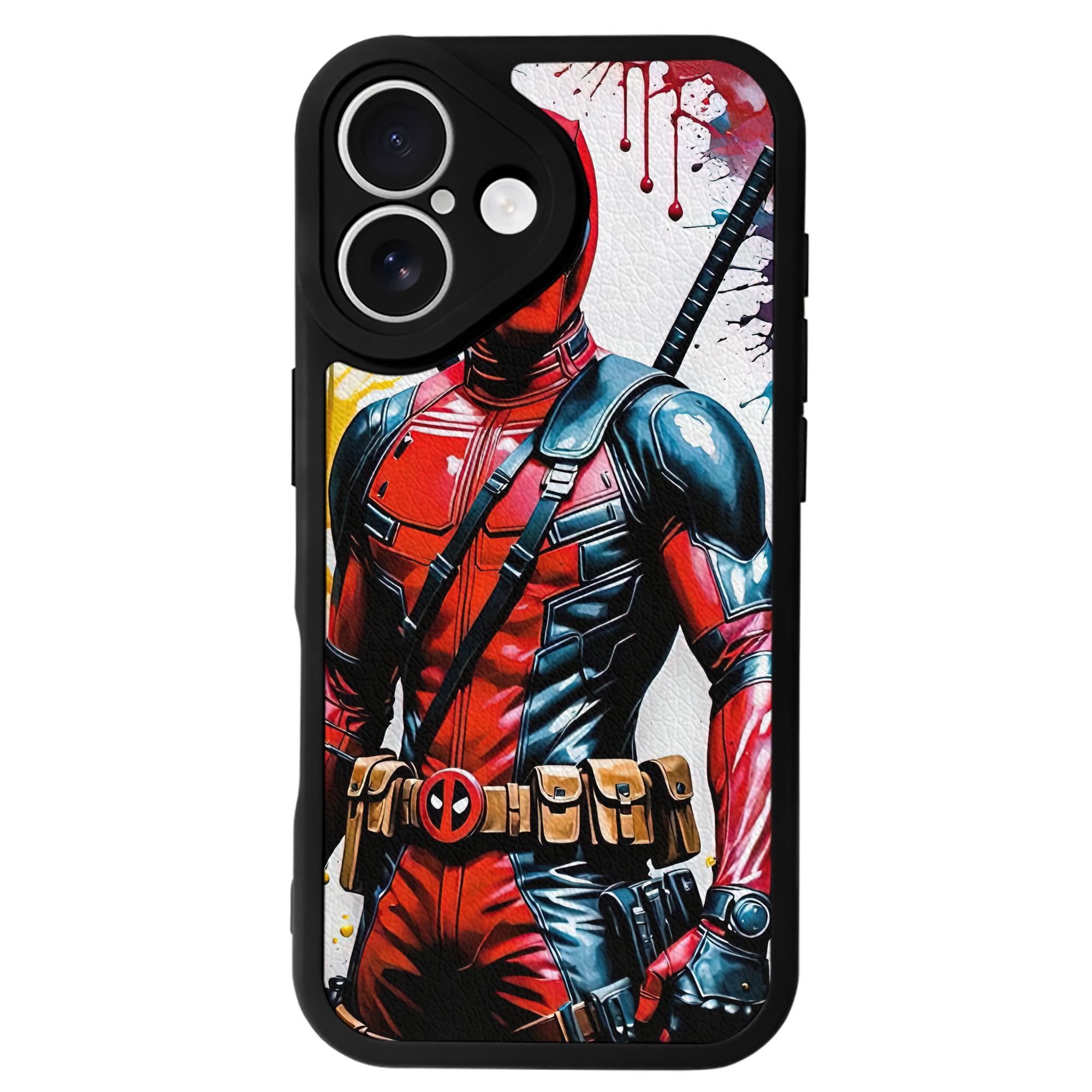 （画像用） Deadpool デッドプール 【iPhone 16シリーズ対応】シリコンスマホケース（レザー調） 材質：シリコン